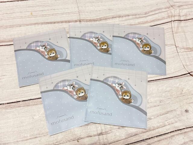 【⼀番くじ mofusand／H賞：便利なグッズセレクション】ジッパーバッグ／お得な5枚入りです♪