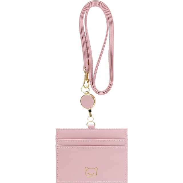 【リラックマ・オフィス雑貨シリーズ】「リール付IDカードホルダー」こあくまピンク　2,200円