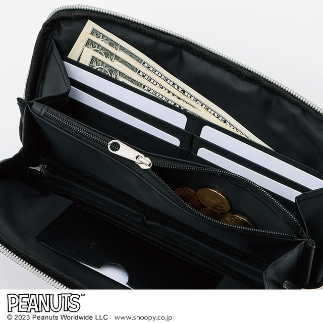 SNOOPY［スヌーピー］タテでもヨコでも持てる！スマホショルダーBLACK　2,640円