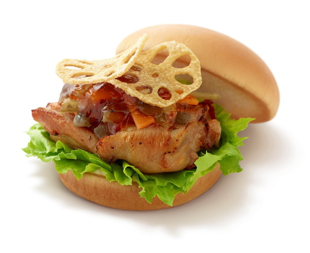 パリパリれんこんチキンバーガー　甘辛だれ