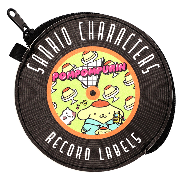 サンリオキャラクターズ レコード盤風フラットポーチ「ポムポムプリン」