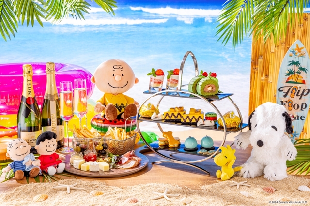 「イブニングハイティー「Snoopy Summer Beach Time」」<大人6,800円>【夏のスイーツビュッフェ「Snoopy Summer Beach Time」】