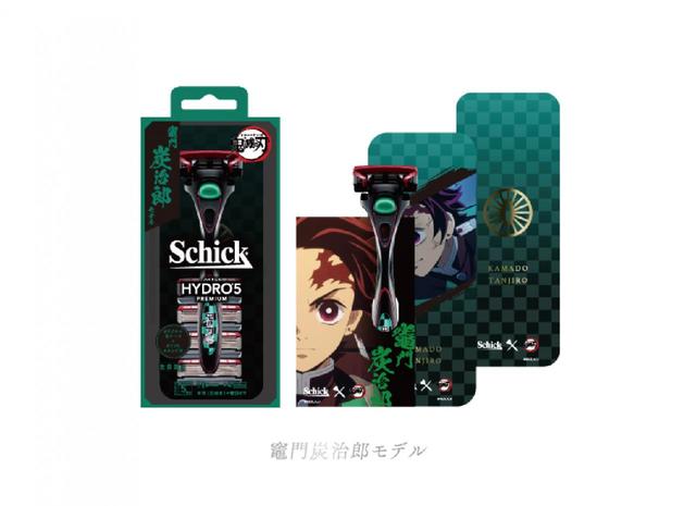 シック（Schick） 鬼滅の刃 竈門炭治郎モデル ハイドロ 5 プレミアム ホルダー (刃付き) + 替刃 4 コ　カミソリスタンド＆缶ケース付