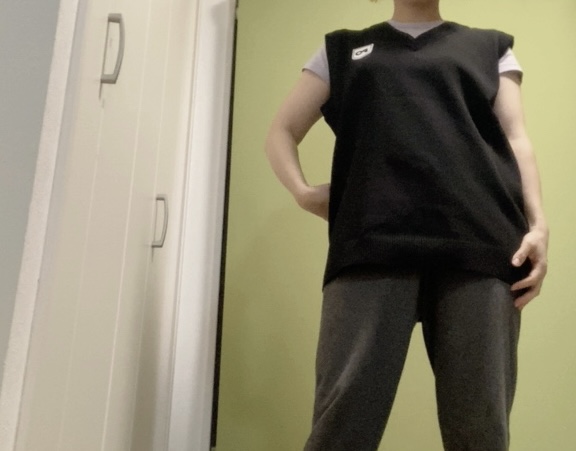 【ワークマン 動きFIT ニットゴルフベスト】パンツとの相性ももちろん◎