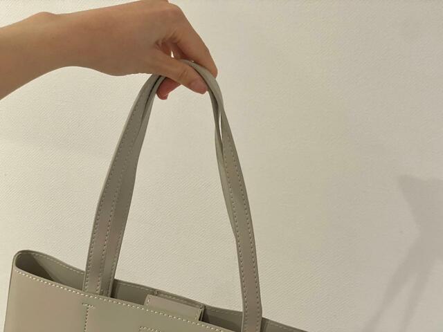 【Lattice　トートバッグラージ】持ち手は細くて長め