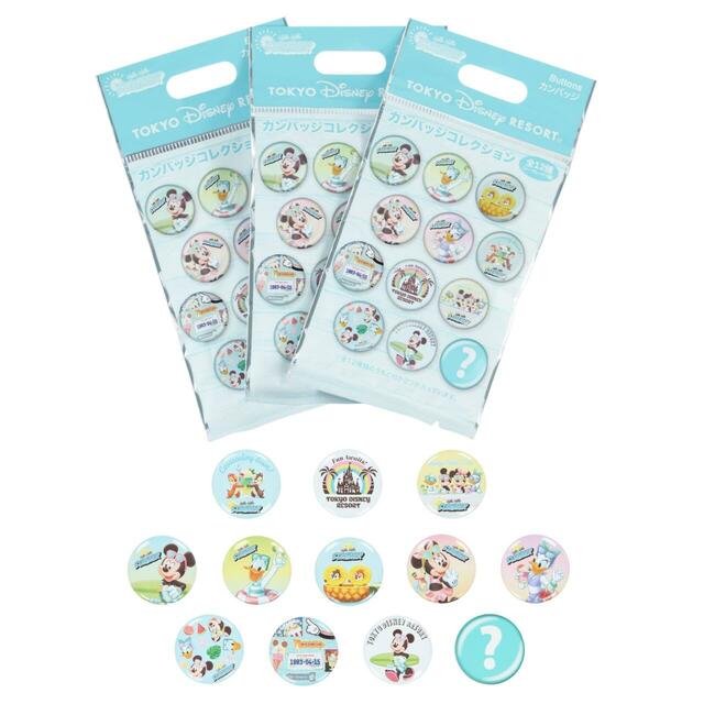 カンバッジセット 600円|夏の東京ディズニーリゾート「Hello Hello SUMMER!」グッズ|販売店舗:東京ディズニーランド「グランドエンポーリアム」、東京ディズニーシー「タワー・オブ・テラー・メモラビリア」|発売日:2026年6月11日(木)