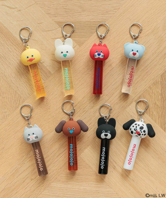 【LOWRYS FARMxmojojojo】「mojojojo/リップキャップキーチャーム」1,690円/付属のアクリルスティックもオリジナルで製作し、取り外し可能な仕様に!