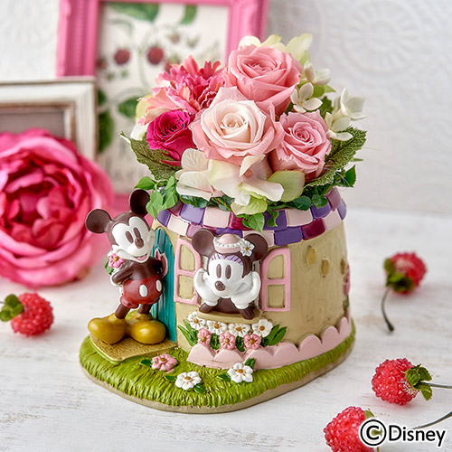 ディズニー プリザーブド＆アーティフィシャルアレンジメント「ミッキー＆ミニー スイートタイム」