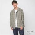 オープンカラーシャツ(長袖)(チェック1)(セットアップ可能)