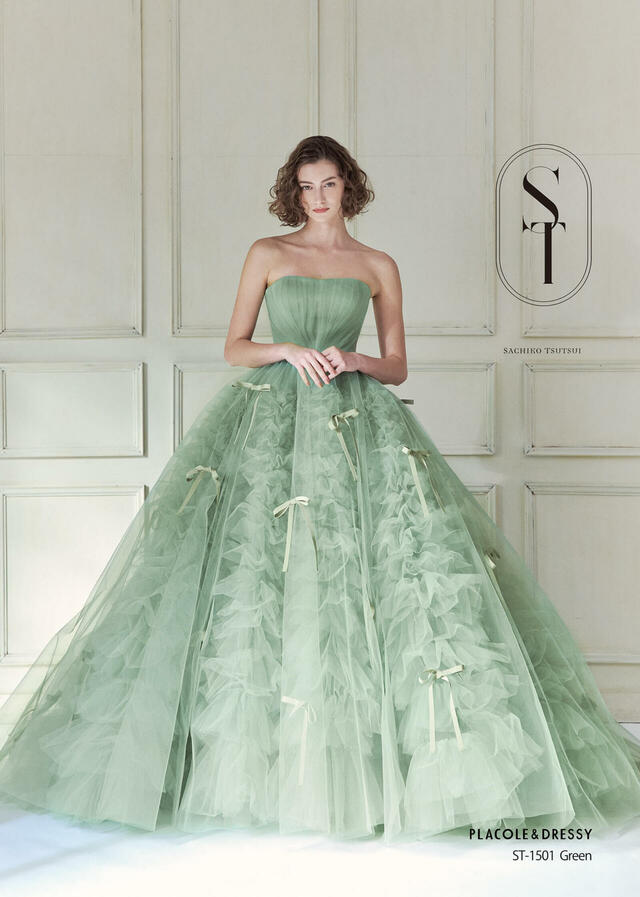 KURAUDIA × PLACOLE & DRESSY（クラウディア×プラコレ）新作ウェディングドレス｜ST-1501_Green