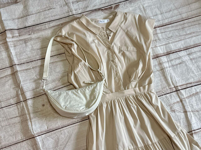 シャツロングドレスに合わせてみました