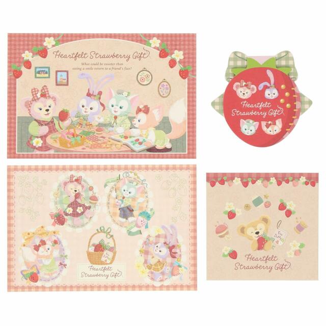 ポストカード&グリーティングカード 750円|東京ディズニーリゾート「ダッフィー&フレンズのハートフェルト・ストロベリーギフト」スペシャルグッズ|販売店舗:東京ディズニーシー「マクダックス・デパートメントストア」|発売日:2024年1月15日(月)