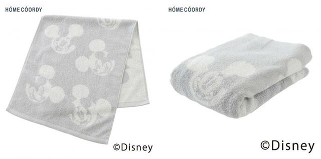 フェイスタオル 877.80円、コンパクトバスタオル 1,628円｜イオン HÓME CÓORDY ディズニーデザインアイテム