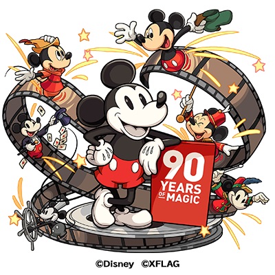 光属性 ★6「アニバーサリー ミッキー（神化）」貫通 / バランス型 / 種族：ミッキー＆フレンズ / アビリティ：マインスイーパ—M、アンチダメージウォール、回復M（ゲージ） / ストライクショット：パワー・オブ・エンターテインメント（DW、バリア、ワープ、地雷を無効化＆味方を動かし敵へ撃ちこむ） / 友情コンボ：ランページレーザーEL、防御アップ（サブ）｜モンスターストライク