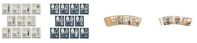 アクリルスタンドA（全11種）各1,200円（税込）／アクリルスタンドB（全11種）各1,200円（税込）／カップスリーブA（※BOX cafe&space限定）1,700円（税込）／カップスリーブB（※ブランチパーク限定）1,700円（税込）
