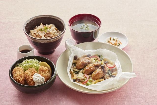 松茸ごはんと広島産牡蠣のよくばり御膳 1,399 円