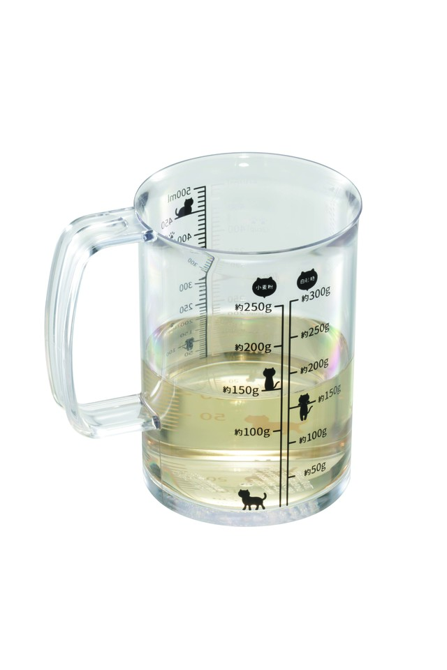 ねこの計量カップ（使用イメージ）