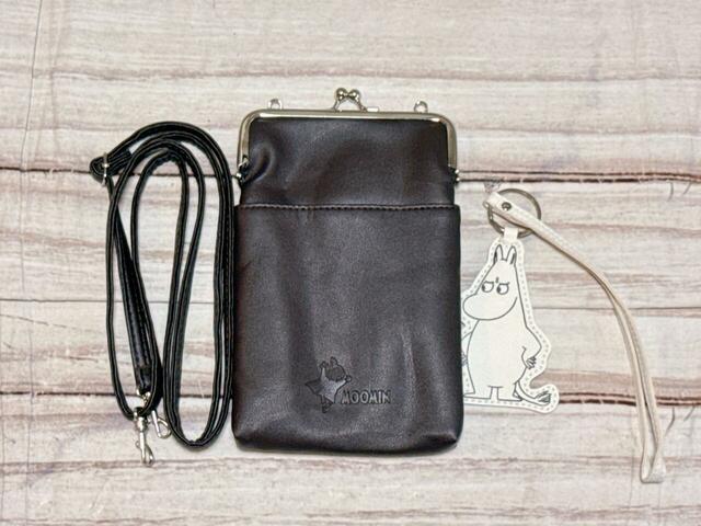 【ムーミン付録】ショルダーストラップ、がま口ポーチ、チャームの3点セット