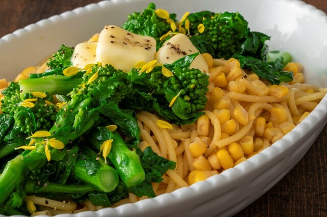 「菜の花のバター醬油スパゲッティ」（ディナー＆土日祝ランチ）【すたみな太郎「すたみな、春が大渋滞フェア！」】