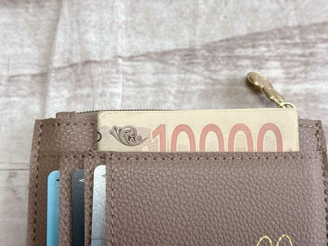 カードポケットに紙幣を入れても◎