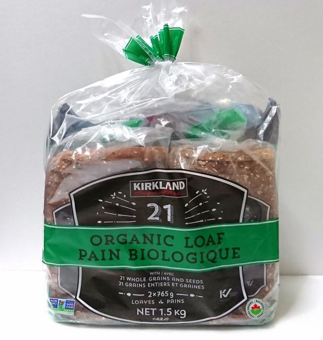カークランドシグネチャー　21 GRAINS ORG BREAD　750g×2袋（1.5kg）　828円