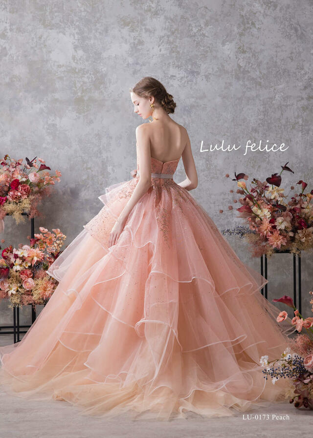 【クラウディア】「Lulu felice(ルル・フェリーチェ)」新作ウェディングドレス|LU-0173_Peach