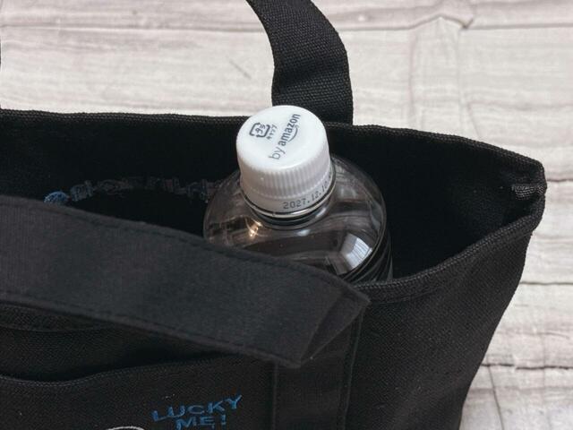 550mLペットボトルは、立てて収納すると蓋が少し飛び出します