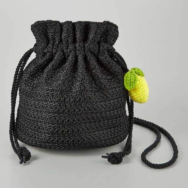 ニットドローストリングバッグ