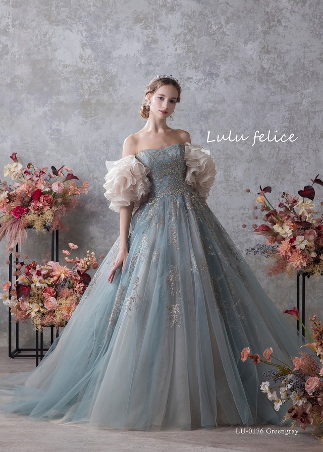 【クラウディア】「Lulu felice(ルル・フェリーチェ)」新作ウェディングドレス|LU-0176_Greengray