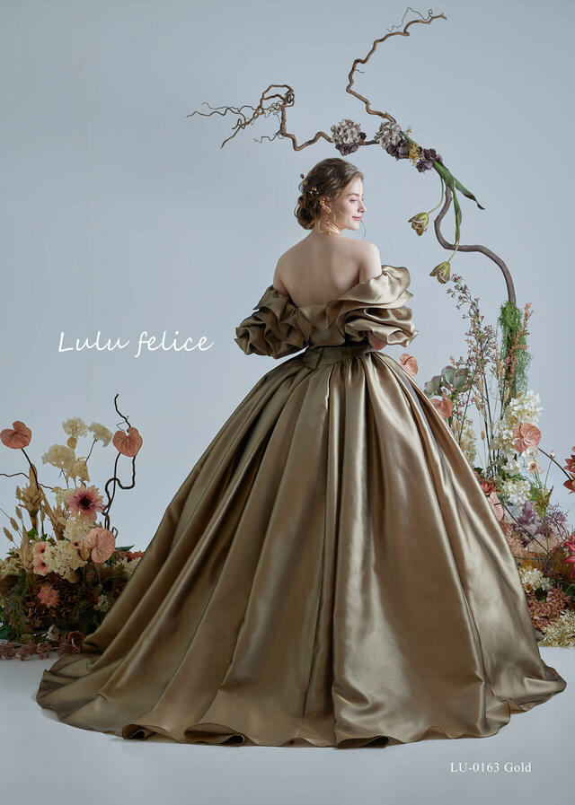 「Lulu felice(ルル・フェリーチェ)」新作ウェディングドレス LU-0163_Gold