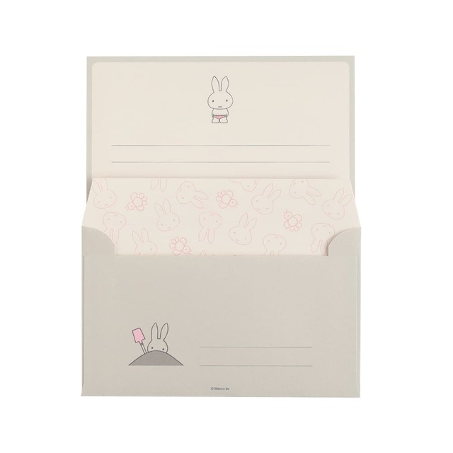 【ミッフィー新商品／ヴィレッジヴァンガードオンライン限定】「レターセット」￥550／サイズ：便箋:W145×H184mm、封筒:W150×H92mm（定形内）、便箋6枚・封筒3枚