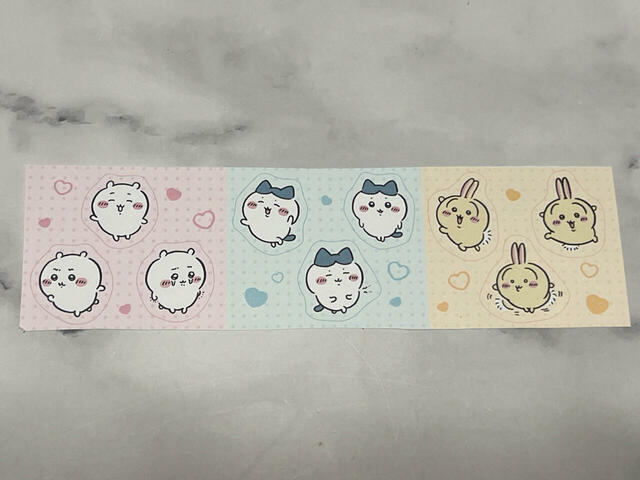 【ちいかわシールメーカー】さまざまなポーズのちいハチうさも。寝ているハチワレがなんともキュート！