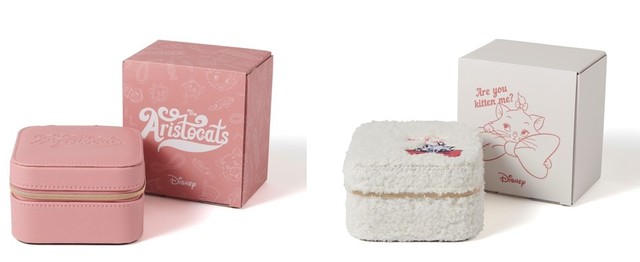 トラベルジュエリーボックス ピンク/ アイボリー 各2,200円