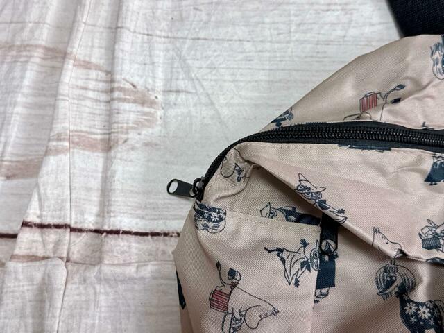 メイン収納はファスナーで開閉する仕様