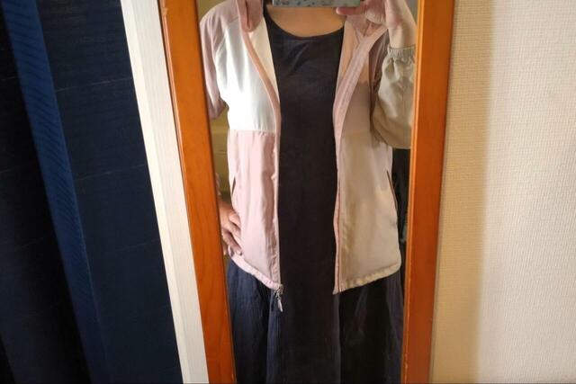 【無印良品 楊柳ガーゼ 五分袖ワンピース】羽織も合わせやすく、袖の中のもたつきもありませんでした！