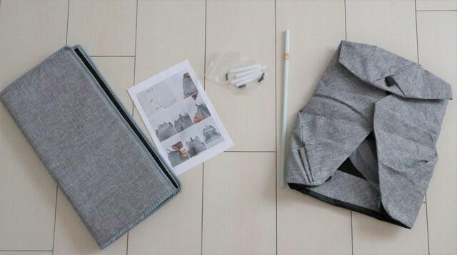 【SHEIN ポンポンペットテント】パーツは全部で4つ、組立の説明書が1枚