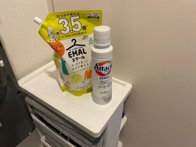 【ニトリ 軽くて組み立て簡単テーブルワゴン】よく使う洗剤を置いておくのにも便利です