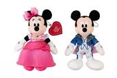 ぬいぐるみバッジセット 4,800円｜(ミッキー)高さ約21cm(ミニー)高さ約22cm、2個セット