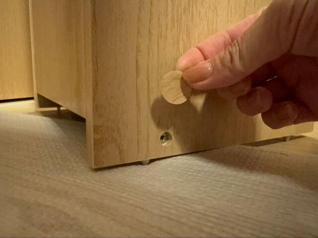 【アイリスオーヤマ ウッドペールストッカー】ネジの目隠しシールもちゃんとあります◎