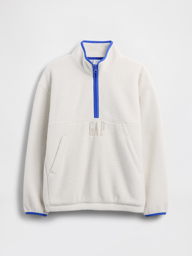 【Gap 2025ブラックフライデーイベント】ボーイズ ボア GAPロゴ ハーフジップ プルオーバー (税込6,990円 ※110~160cm展開)