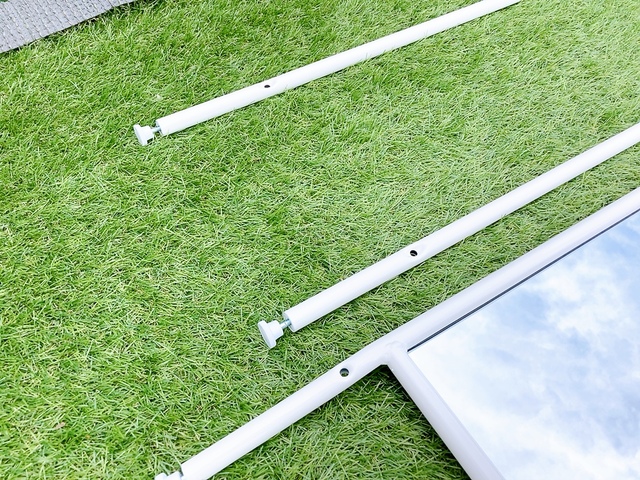 【ニトリ ハンガー付きスタンドミラー ストレージ2】女性一人で組み立てられました