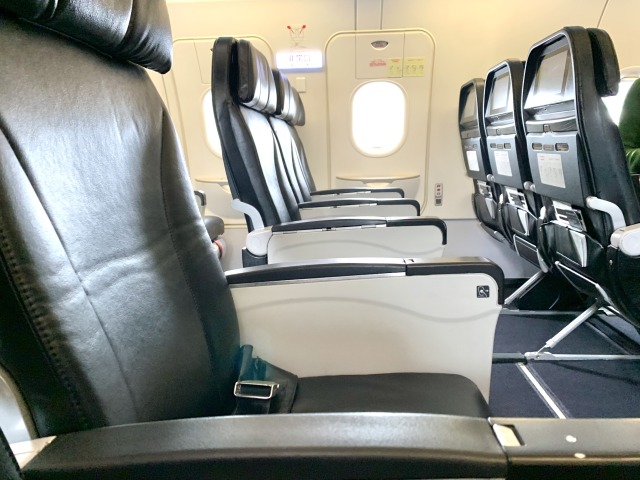 ゆったりしたシートはレザー張り