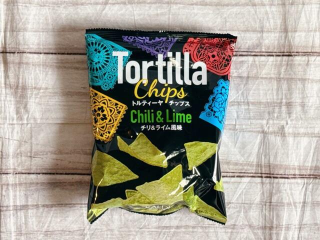 【カルディメキシコバッグ／オリジナル トルティーヤチップス　チリ＆ライム風味】カラフルなパッケージがメキシコらしくておしゃれ！
