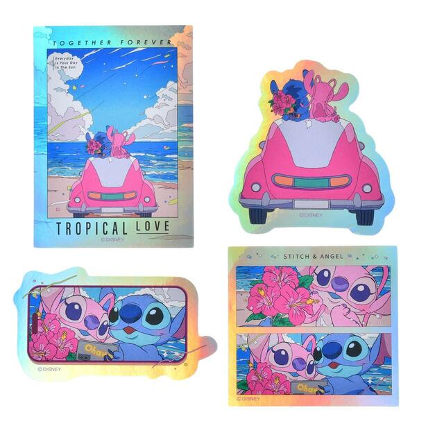 スティッチ&エンジェル シール・ステッカー ホログラム Sticker Collection STITCH & ANGEL 700円