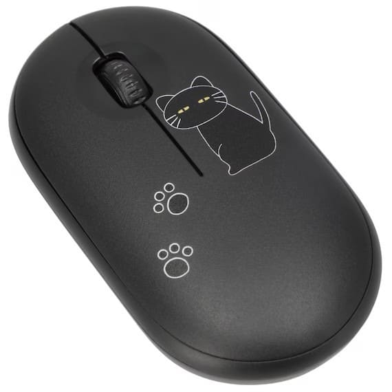 【ニトリデコホーム】「ワイヤレスマウス(デコネコDH05 ブラック)」1,290円 幅5.8×奥行10.7×高さ2.6cm