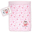 掛ふとんカバー 7,000円｜サイズ：（掛ふとんカバー）縦約210×横約150cm（まくらカバー）縦約43×横約63cm｜東京ディズニーリゾート「ミニー・ベスティーズ・バッシュ！」スペシャルグッズ｜販売店舗：東京ディズニーランド「ギャグファクトリー/ファイブ・アンド・ダイム」、東京ディズニーシー「ベッラ・ミンニ・コレクション」