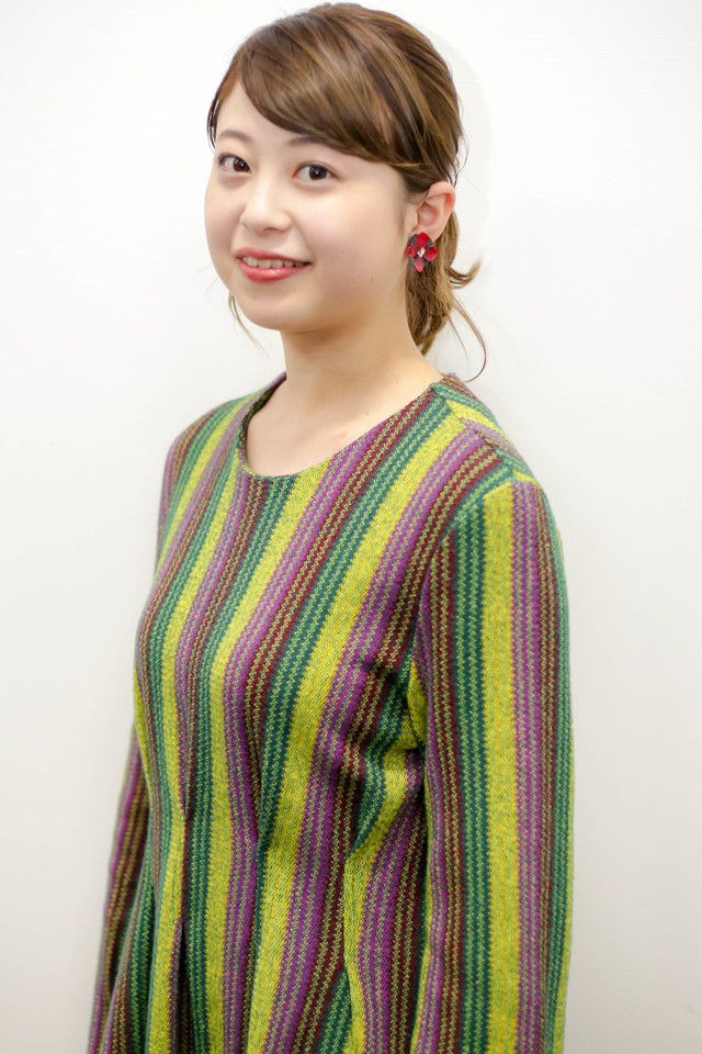 望月 瑠菜さん「ファッション大好きで、今回から衣装を担当しています。最年長、高身長で、いろいろ高いはずなんですけど、そう見られないんですよね。」