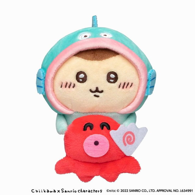 ちいかわ×サンリオキャラクターズ デスクトップから見守るひっかけぬいぐるみ 5種 各1,870円(税込)