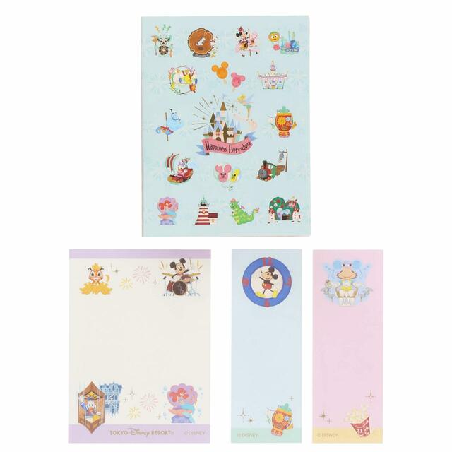 ふせんセット 900円｜サイズ：（ケース1個あたり）縦約9×横約7cm、3個セット｜東京ディズニーリゾート パークをモチーフにしたカラフルなグッズ｜発売日：2023年6月15日（木）｜販売店舗：東京ディズニーランド「ホームストア」、東京ディズニーシー「ヴィラ・ドナルド・ホームショップ」