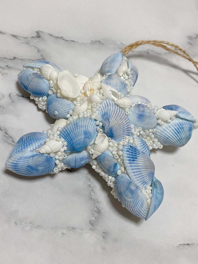 【ナチュラルキッチン】モチーフオーナメントビーズスター　ライトブルー／税込330円